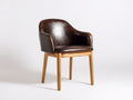 Esszimmerstühle Kunstlederoptik und Holz 58x55x76 cm dunkelbraun für Esszimmer - Armlehnenstuhl modern