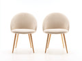 Esszimmerstühle Stoff 54 x 52 x 78 cm - beige - 2er Set mit Holzbeinen