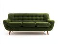3 Sitzer Sofas Webstoff und Holz 214x86x78 cm grün für Wohnzimmer - modern mit Knopfheftung