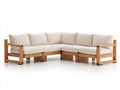 Gartensofa Holz 260x260x75 cm - Natur und Creme - L Form mit Polstern