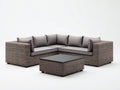 Gartensofa Polyrattan 250x250x74 cm - Grau-Taupe - mit Couchtisch für Außenbereich