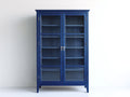 Vitrinen Holzwerkstoff und Glas 88x40x176 cm - Blau - mit 2 Glastüren