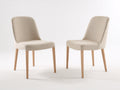 Esszimmerstühle Stoff 48x57x84 cm - Beige und Naturholz - 2er Set