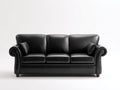 3 Sitzer Sofas aus Kunstleder 229 x 94 x 88 cm - Schwarz - Klassisches Design mit gerollten Armlehnen für das Wohnzimmer