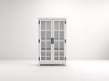 Vitrinen Holzwerkstoff und Glas 90x38x140 cm weiß für Wohnzimmer - klassisch mit 2 Glastüren