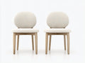 Esszimmerstühle 2er Set Stoff 50x54x78 cm - Beige-Natur - Holzgestell für Esszimmer
