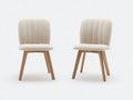 Esszimmerstühle Stoff 47x55x82 cm - Beige und Naturholz - 2er Set